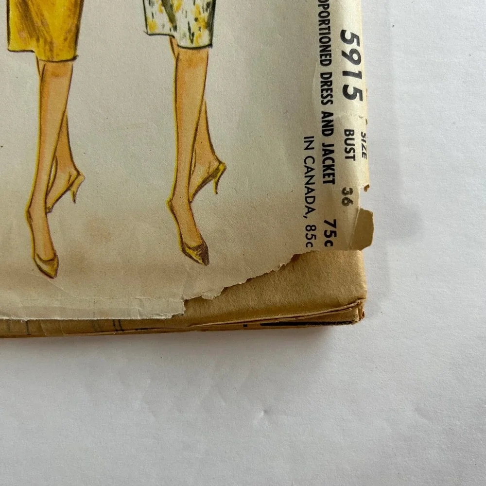 McCalls Vintage 1960's Pattern  #5915 Women's‎ Dress and Jacket Sizes 10-18